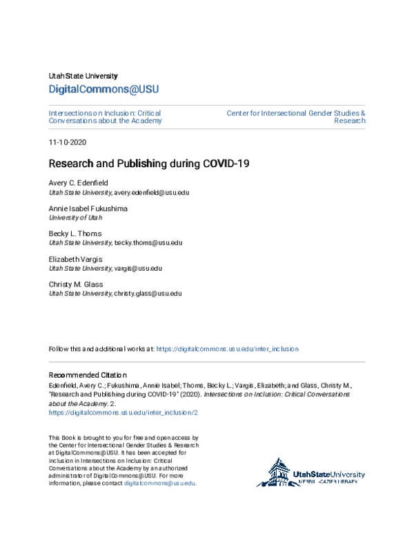 (PDF) Research and Publishing During Covid 19