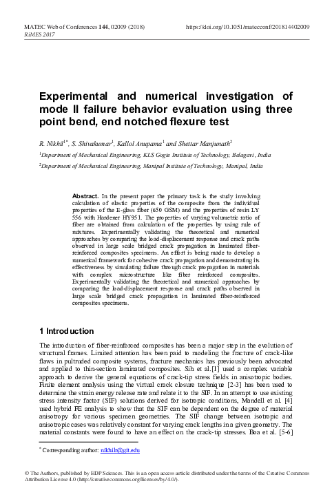 (PDF) Experimental and numerical investigation of the mechanical ...