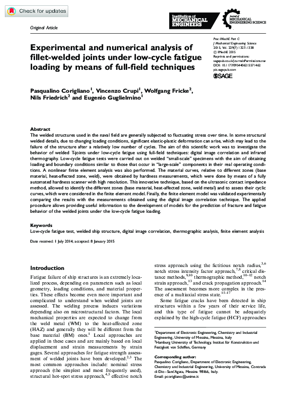 (PDF) Experimental and numerical analysis of fillet-welded joints under ...