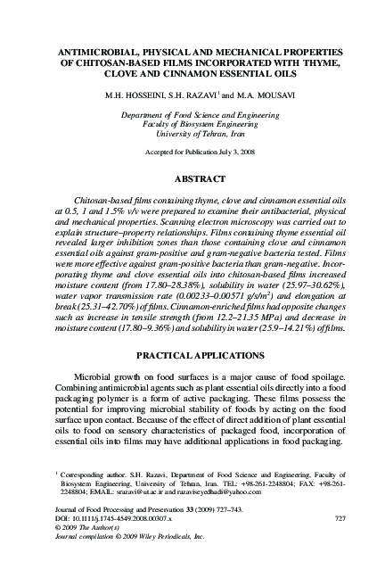 (PDF) Antimicrobial, Physical and Mechanical Properties of Chitosan ...