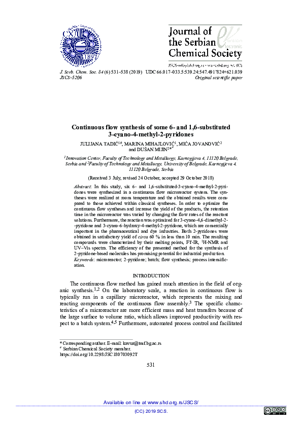 (PDF) Synthesis and Characterization of N-SUBSTITUTED-3-CYANO-6 ...