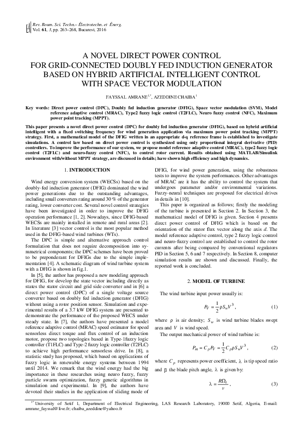 (PDF) A Novel Direct Power Control for Grid - Connected Doubly Fed ...