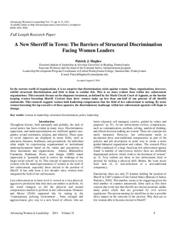 (PDF) A New Sherriff in Town: The Barriers of Structural Discrimination ...