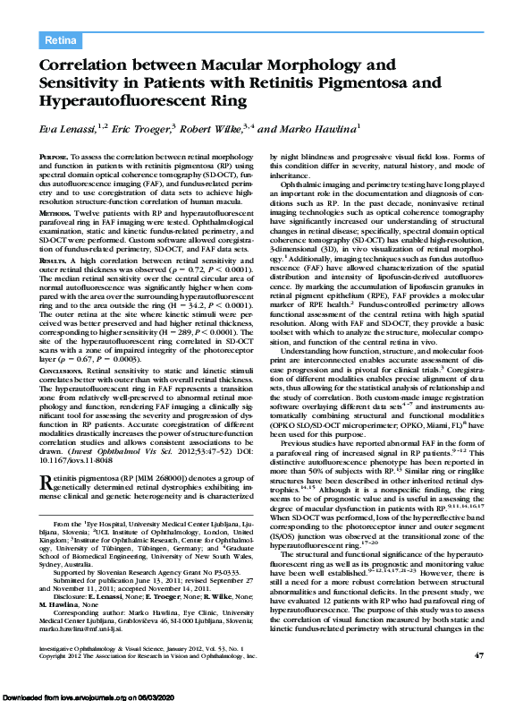 (PDF) Correlation between Macular Morphology and Sensitivity in ...