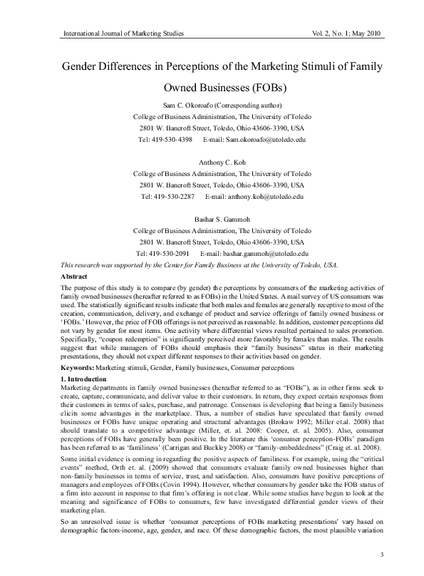 (PDF) 3 Gender Differences in Perceptions of the Marketing Stimuli of ...