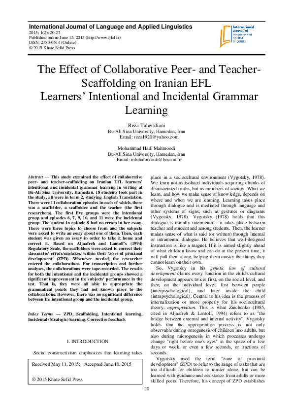 (PDF) International Journal of Language and Applied Linguistics The ...