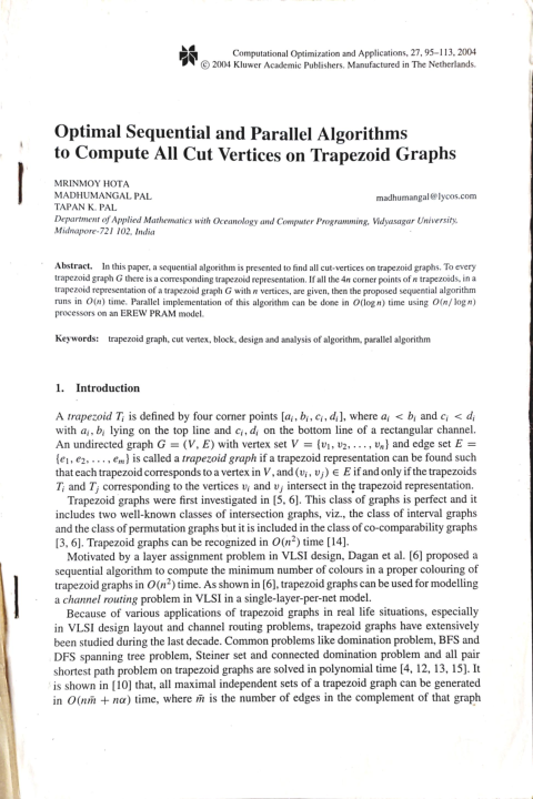 (PDF) Optimal Sequential and Parallel Algorithms to Compute All Cut ...