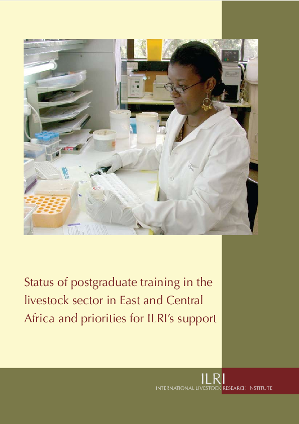 (PDF) Status of Postgraduate Training in the Livestock Sector in ...