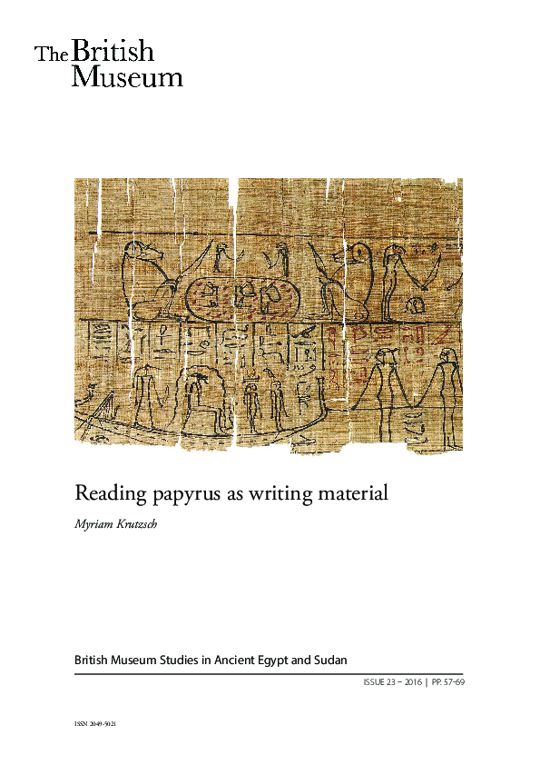 (PDF) British Museum Studies in Ancient Egypt and Sudan Reading papyrus ...