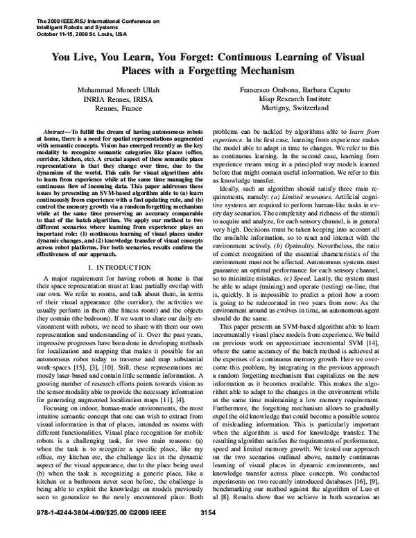 (PDF) You live, you learn, you forget: Continuous learning of visual ...