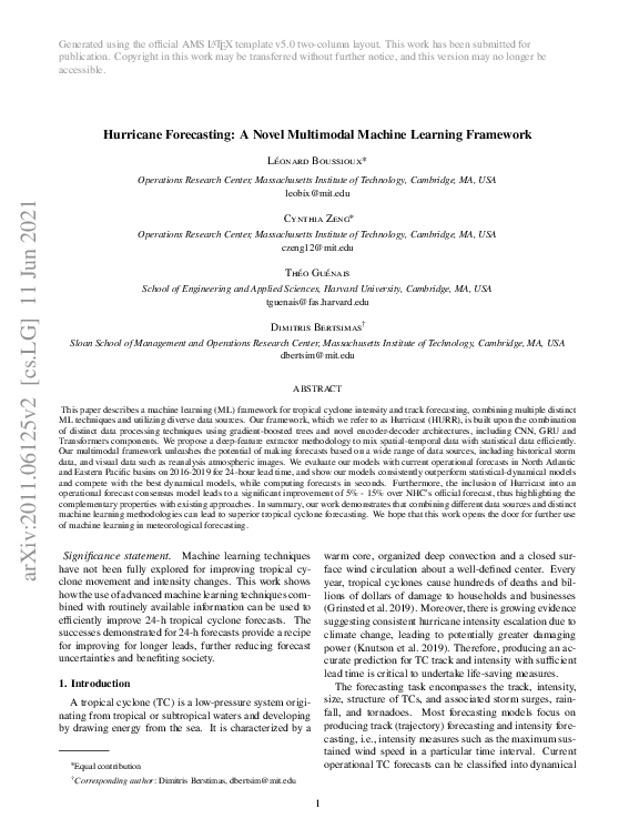 (PDF) Hurricane Forecasting: A Novel Multimodal Machine Learning Framework