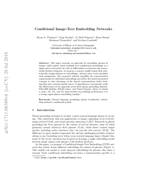 (PDF) Conditional Image-Text Embedding Networks