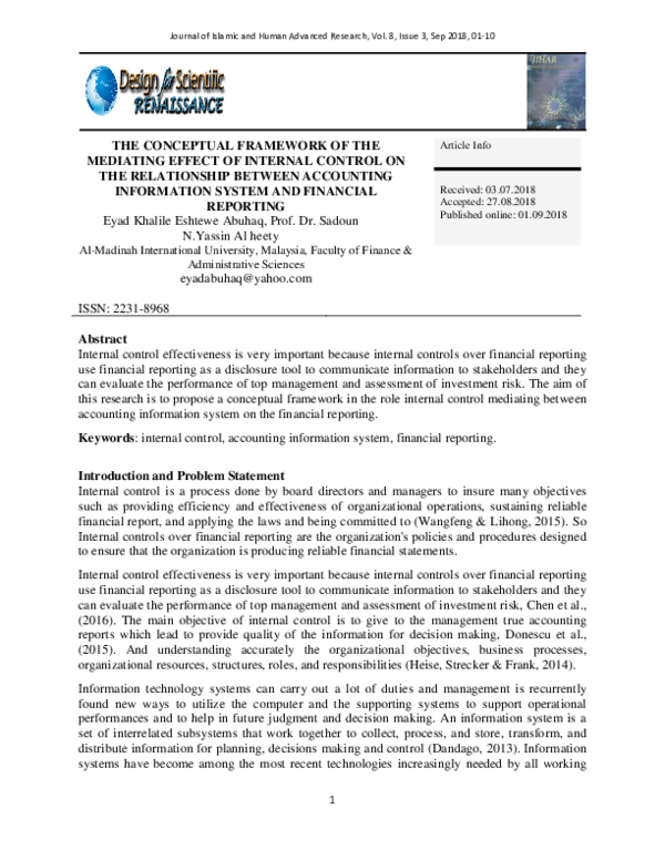 (PDF) The Conceptual Framework of the Mediating Effect of Internal ...