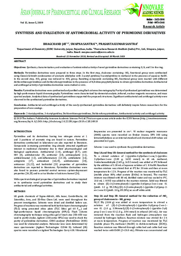 (PDF) Synthesis and Evaluation of Antimicrobial Activity of Pyrimidine ...