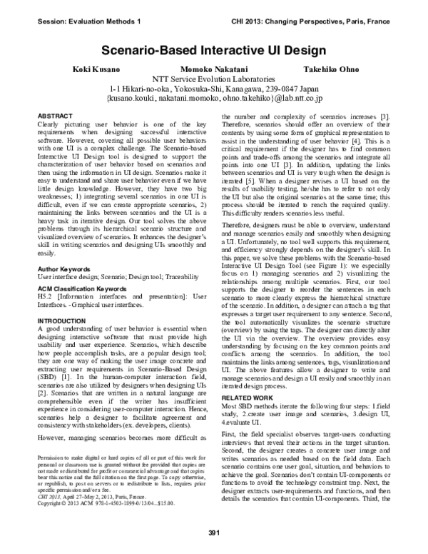 Pdf Scenario Based Interactive Ui Design