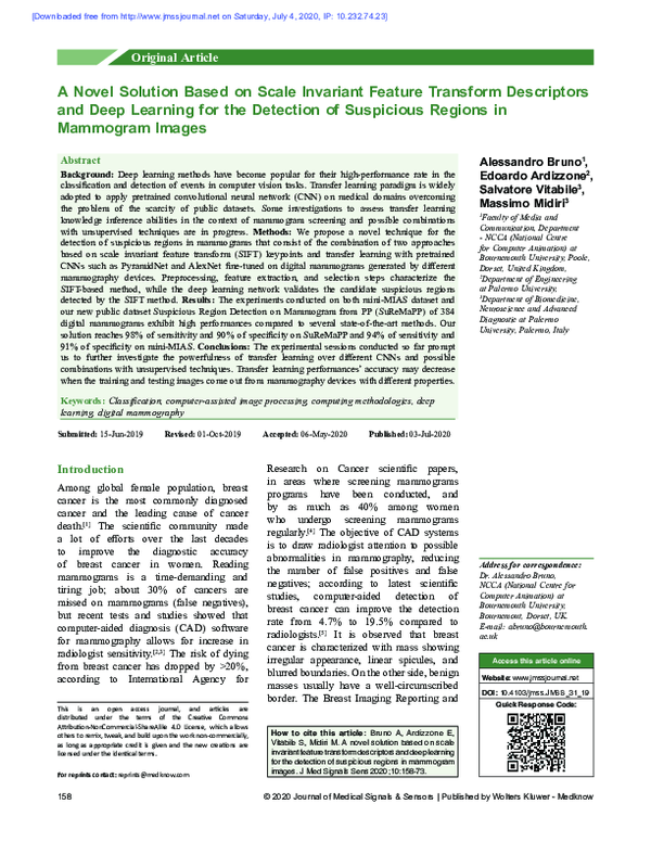 (PDF) A Novel Solution Based on Scale Invariant Feature Transform ...