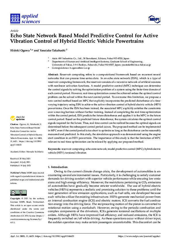 (PDF) Echo State Network Based Model Predictive Control for Active ...