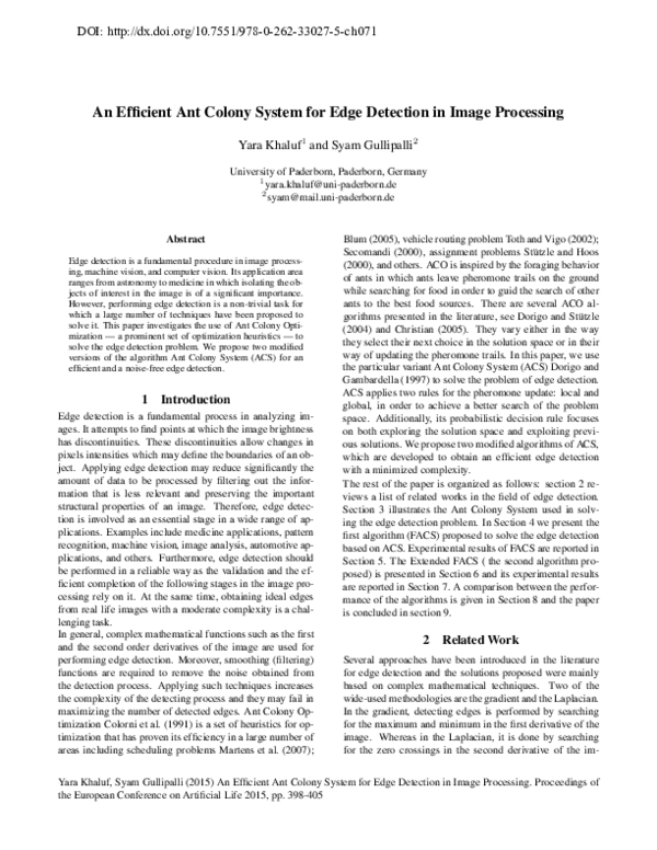 (PDF) An Efficient Ant Colony System for Edge Detection in Image Processing