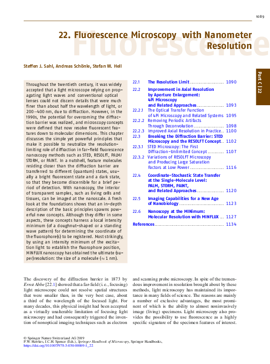 PDF) Fluorescence Microscopy with Nanometer Resolution