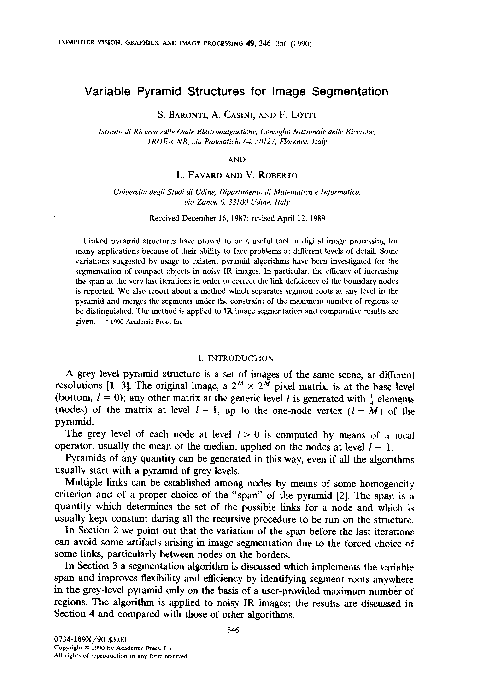 (PDF) Variable pyramid structures for image segmentation