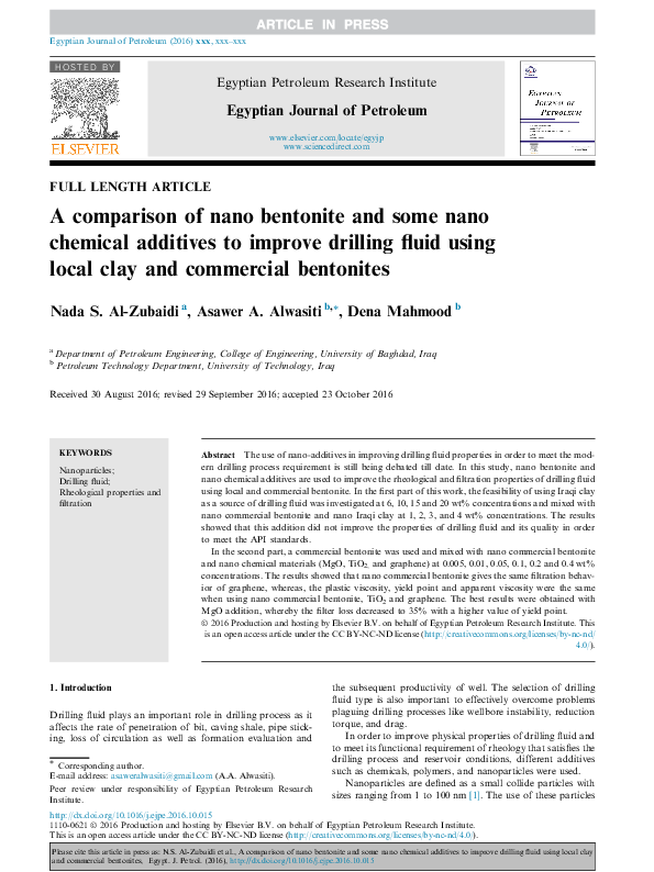 (PDF) A comparison of nano bentonite and some nano chemical additives ...