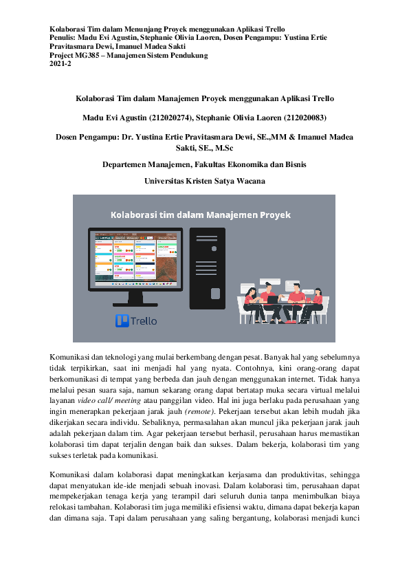 (PDF) Kolaborasi Tim dalam Manajemen Proyek menggunakan Aplikasi Trello