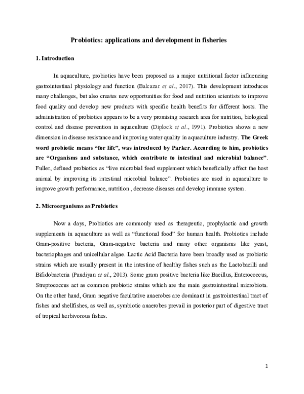 (PDF) Probiotics