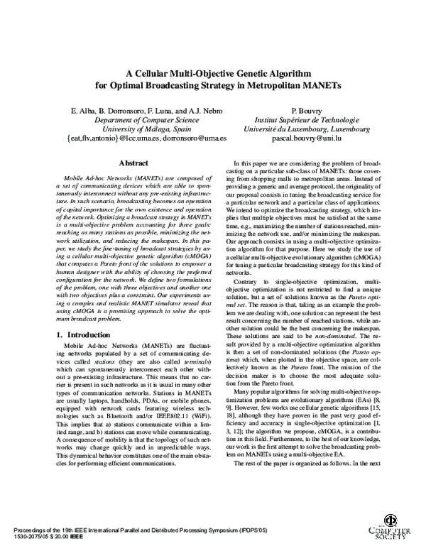 (PDF) A cellular multi-objective genetic algorithm for optimal ...