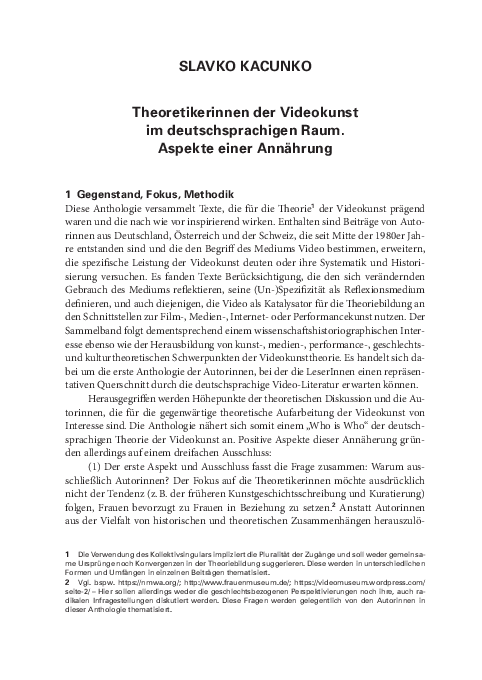 PDF Theoretikerinnen der Videokunst im deutschsprachigen Raum  