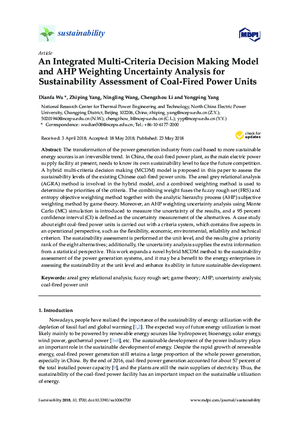 (PDF) An Integrated Multi-Criteria Decision Making Model for Evaluating ...