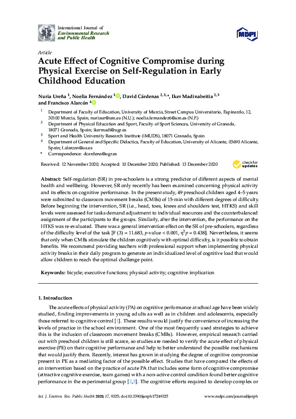 (PDF) Acute Effect of Cognitive Compromise during Physical Exercise on ...