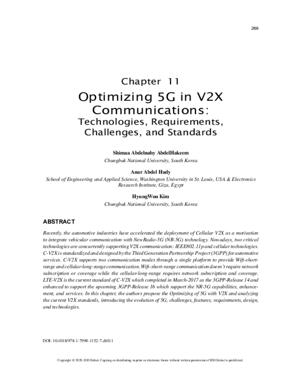 (PDF) Optimizing 5G in V2X Communications