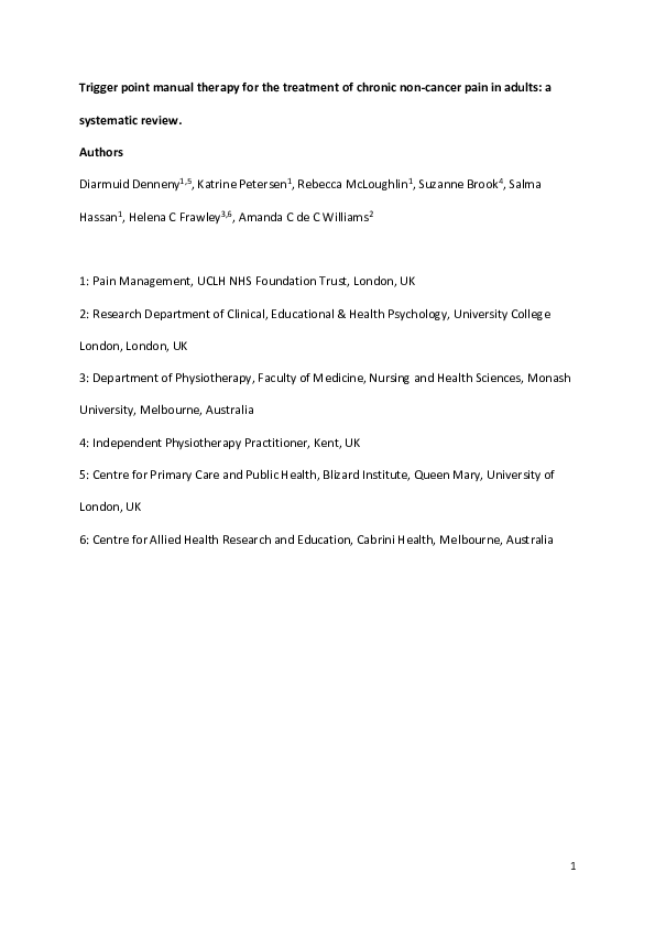 (PDF) Trigger Point Manual Therapy for the Treatment of Chronic ...