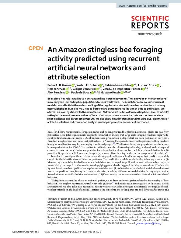 (PDF) An Amazon stingless bee foraging activity predicted using ...