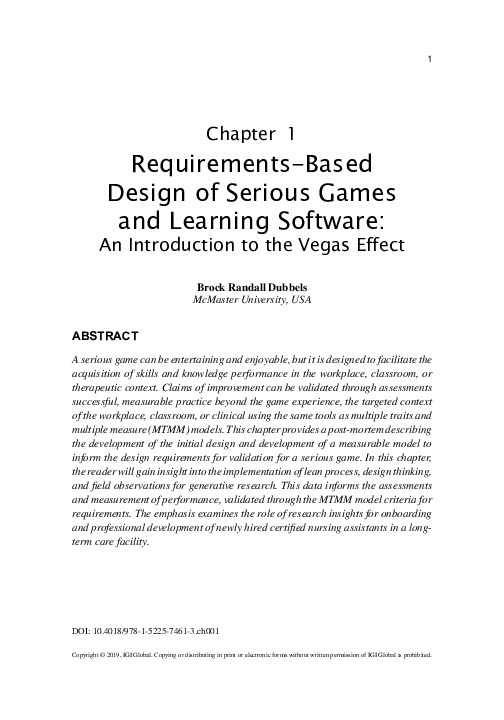 (PDF) Requirements-Based Design of Serious Games and Learning Software
