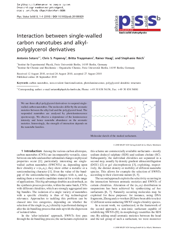 (PDF) Interaction between single walled carbon nanotube and 1D crystal ...