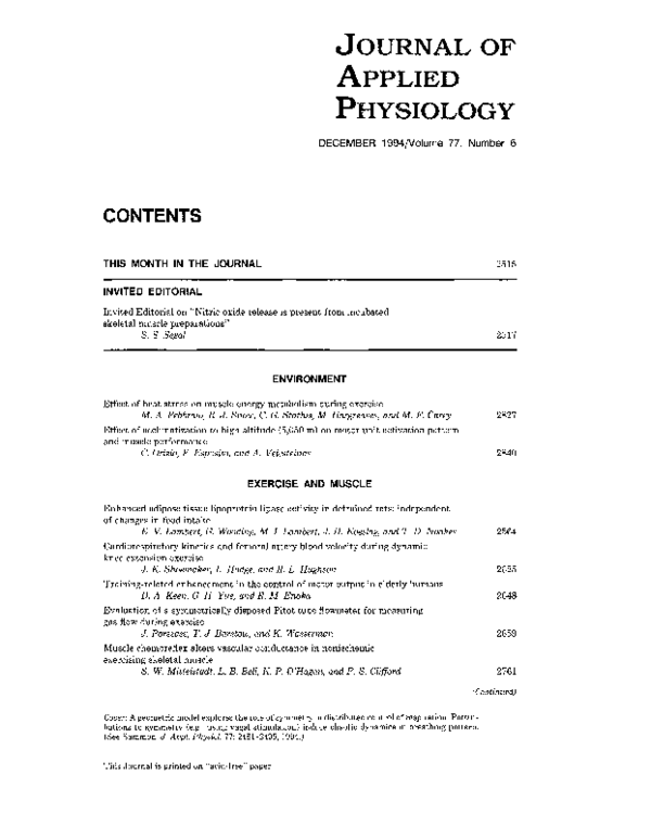 (PDF) Effect of heat stress on muscle energy metabolism during exercise
