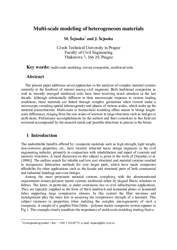 (PDF) Multi-scale modeling of heterogeneous materials