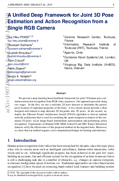 (PDF) A Unified Deep Framework for Joint 3D Pose Estimation and Action ...