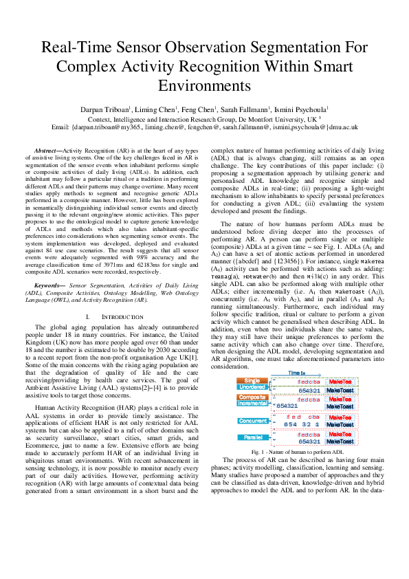 (PDF) Real-time sensor observation segmentation for complex activity ...