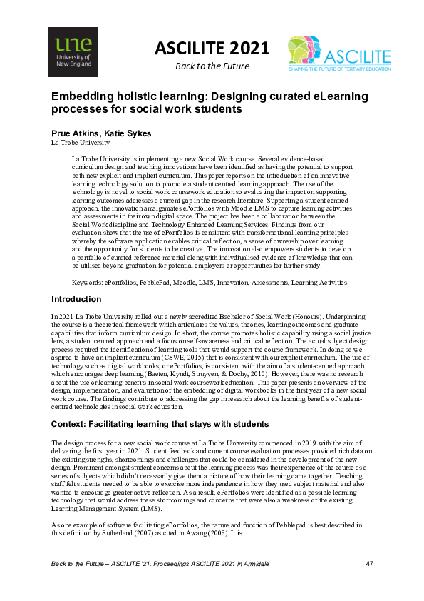 (PDF) Embedding wholistic learning: Designing curated eLearning ...
