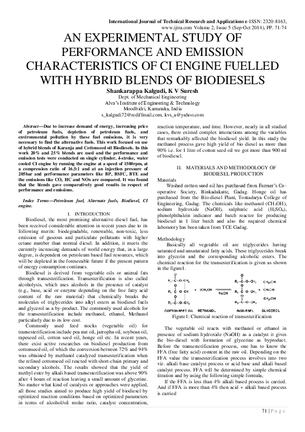 (PDF) Experimental Study of Performance and Emission Characteristics ...