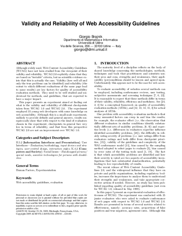 (PDF) Web Accessibility Guidelines : A Lesson from the Evolving Web