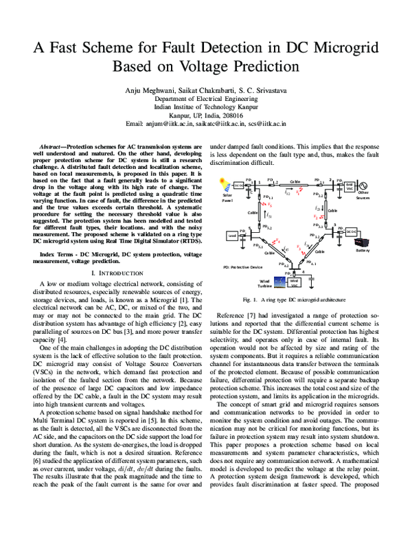 (PDF) A fast scheme for fault detection in DC microgrid based on ...