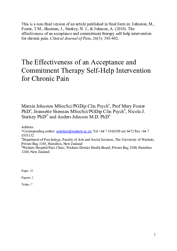 (PDF) Effectiveness of acceptance and commitment therapy for depression ...