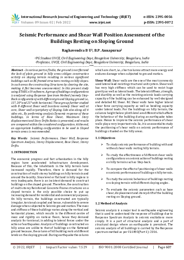 (PDF) Seismic Performance and Shear Wall Position Assessment of the ...