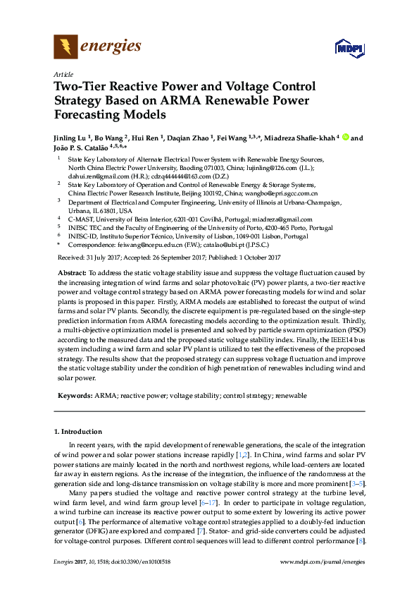 (PDF) Two-Tier Reactive Power and Voltage Control Strategy Based on ...