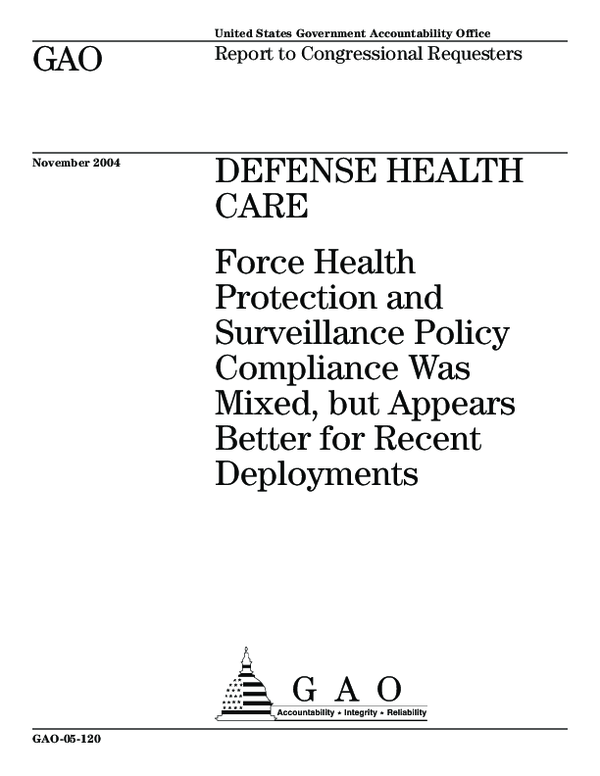 (PDF) Defense Health Care. Force Health Protection and Surveillance ...