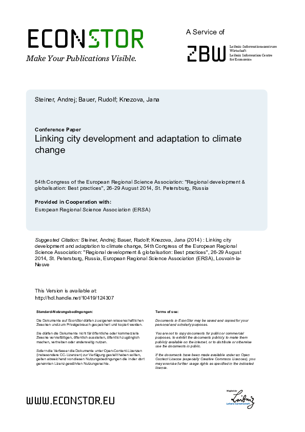 (PDF) Linking city development and adaptation to climate change