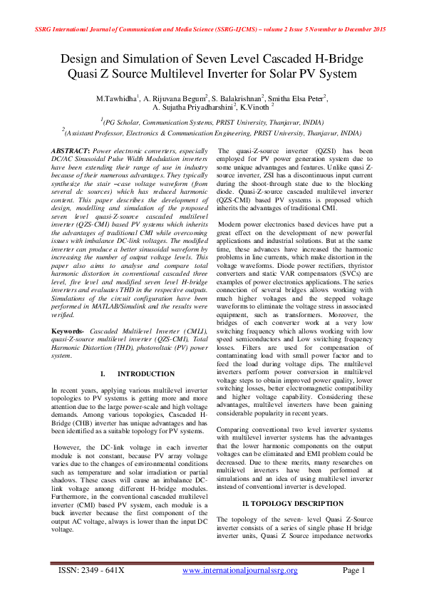 (PDF) Design and Simulation of Seven Level Cascaded H-Bridge Quasi Z ...